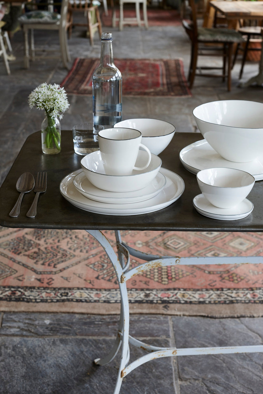 Abbesses Small Plate Grey Rim - Set of 4