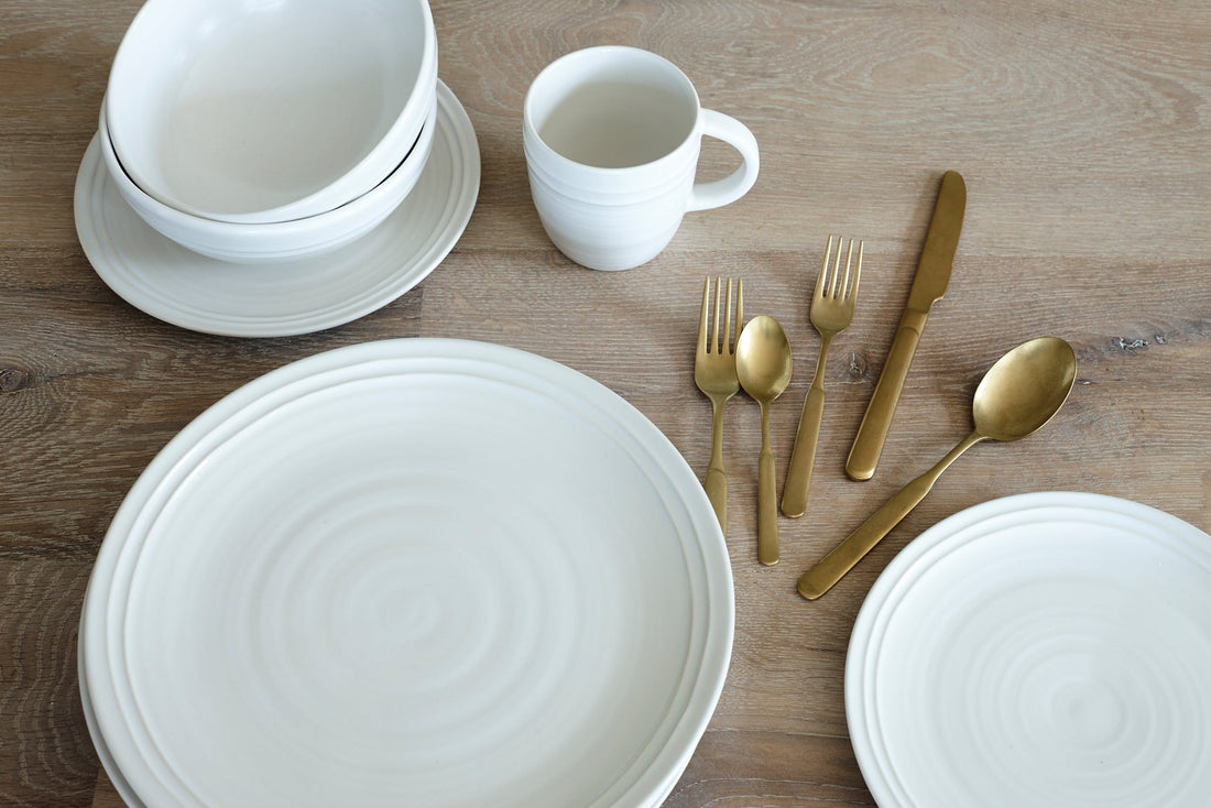 Lines Mug - White/White - Set of 4