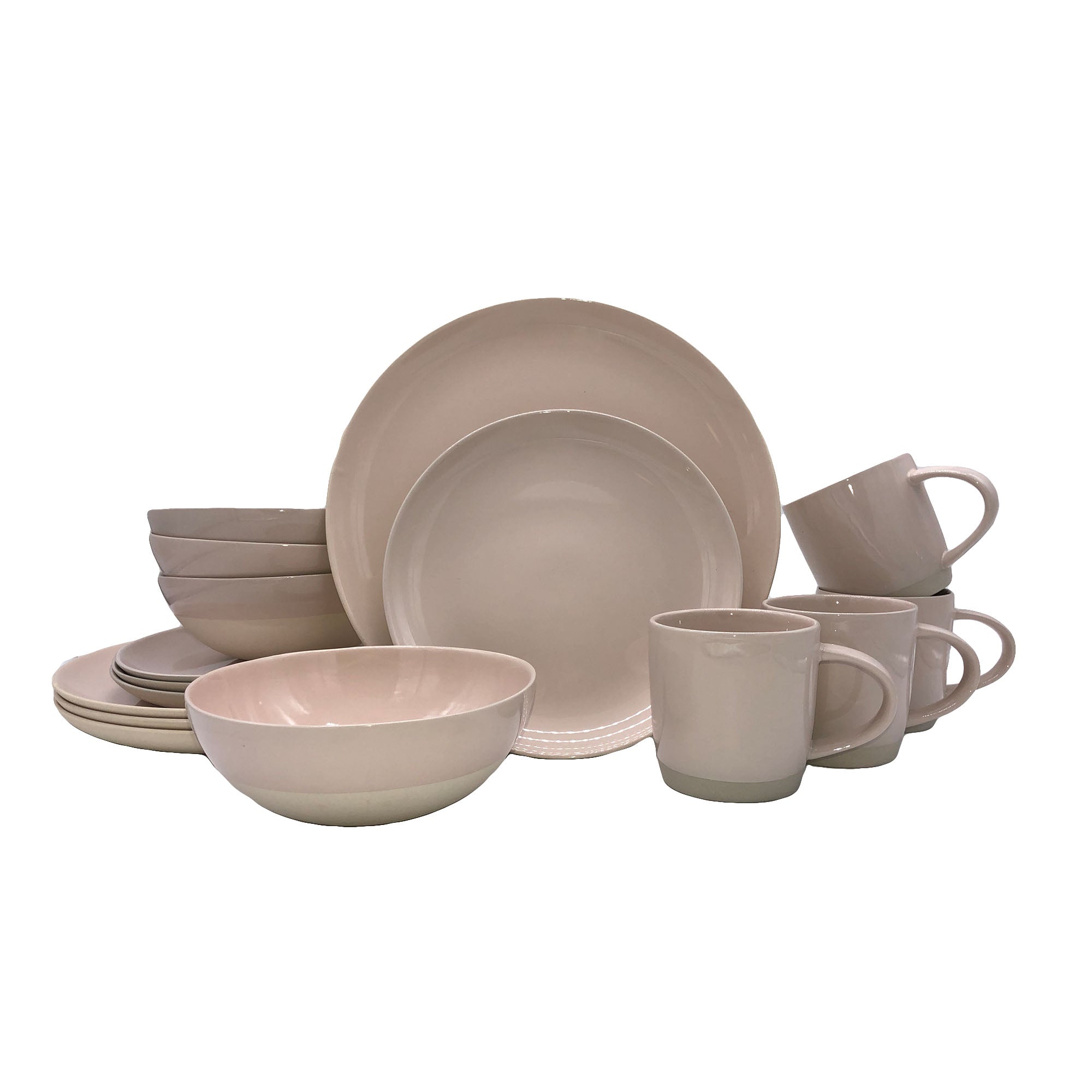 Shell Bisque 16-piece place setting - Soft Pink