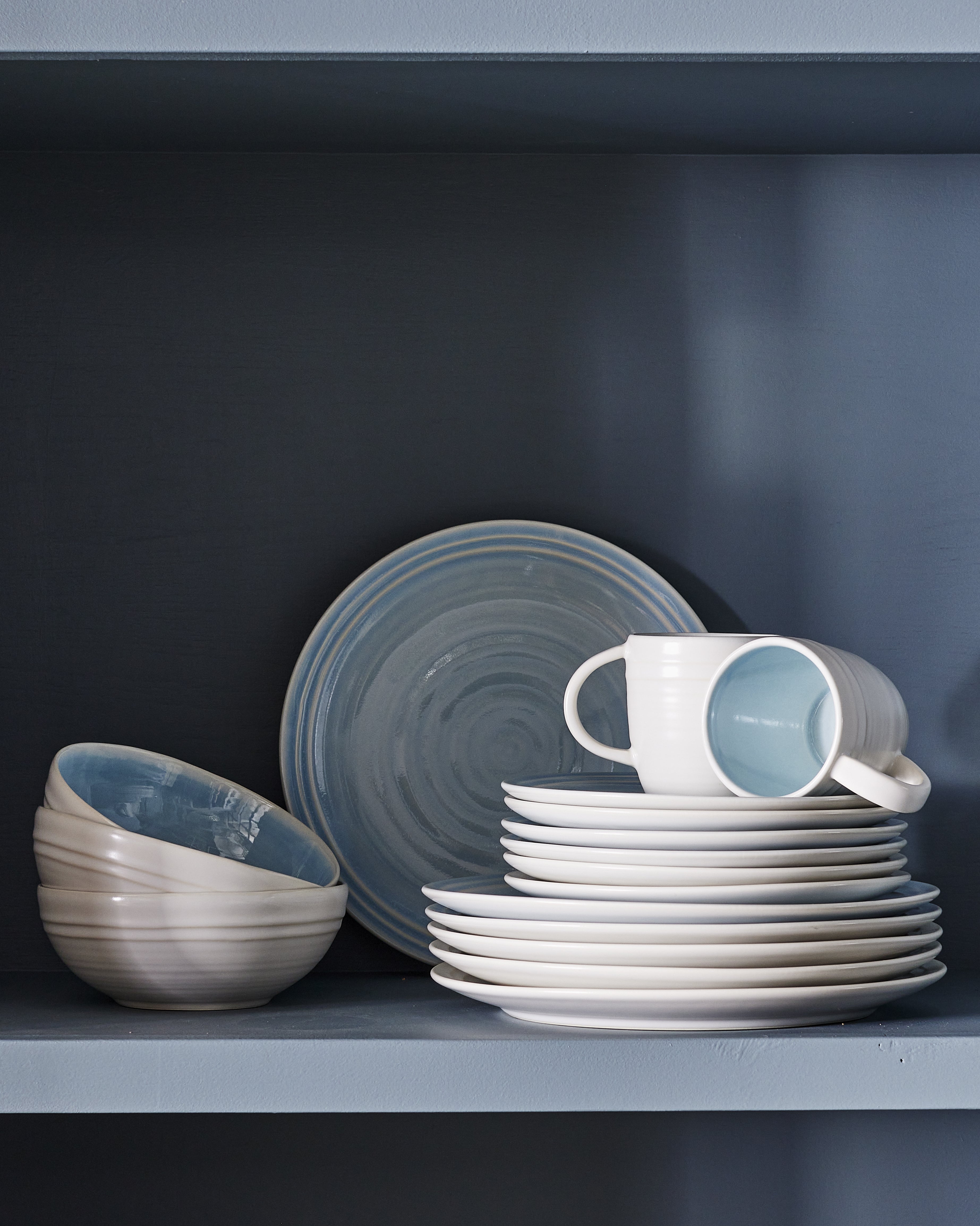 Lines Mug - White/White - Set of 4