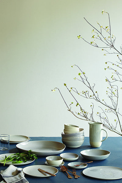 Shell Bisque Tidbit Plate Blue - Set of 4