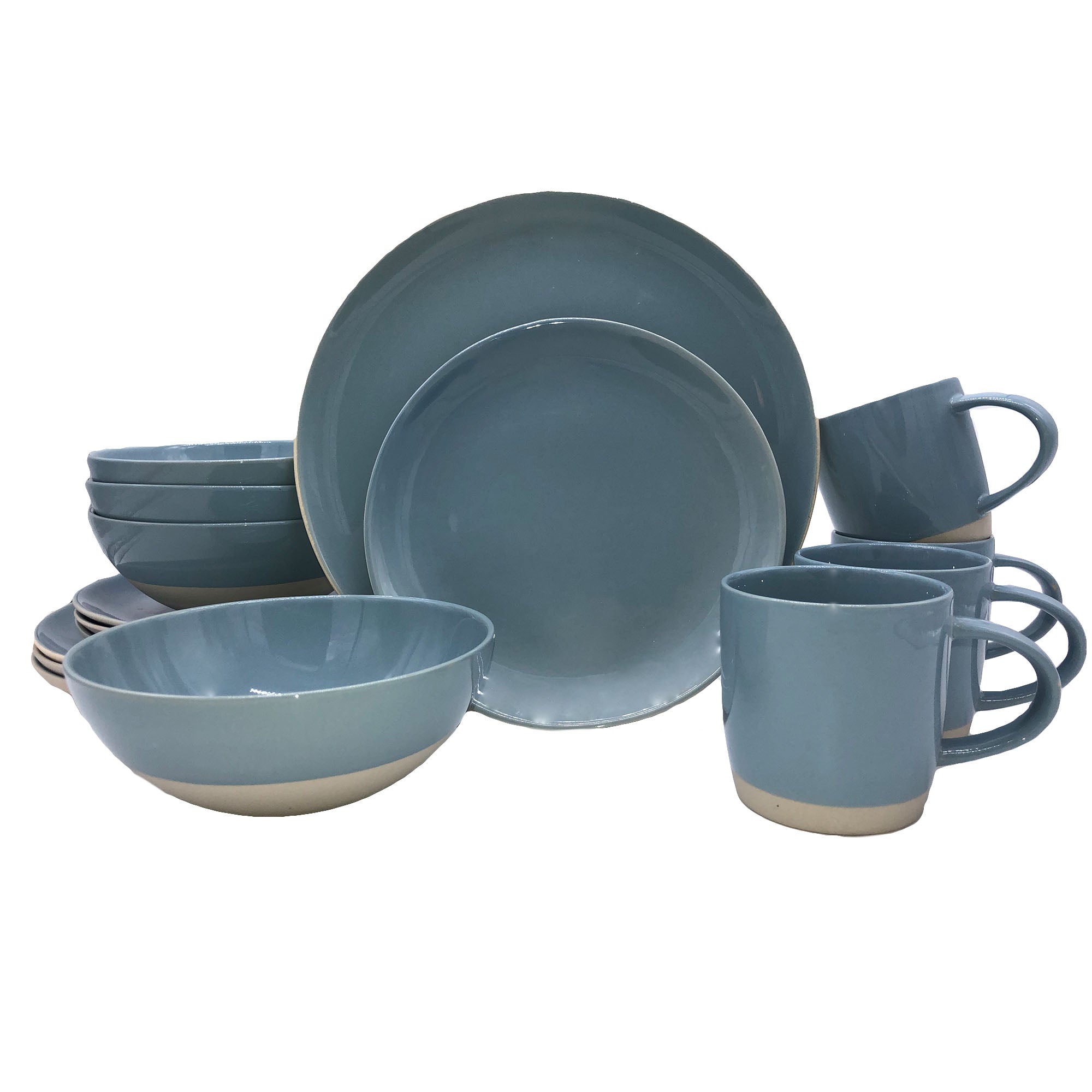 Shell Bisque 16-piece place setting - Blue