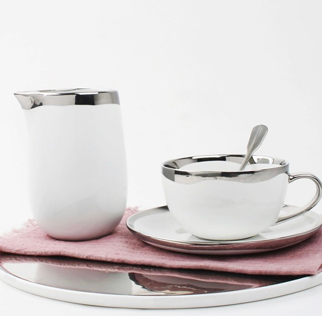 Dauville Cup & Saucer in Platinum