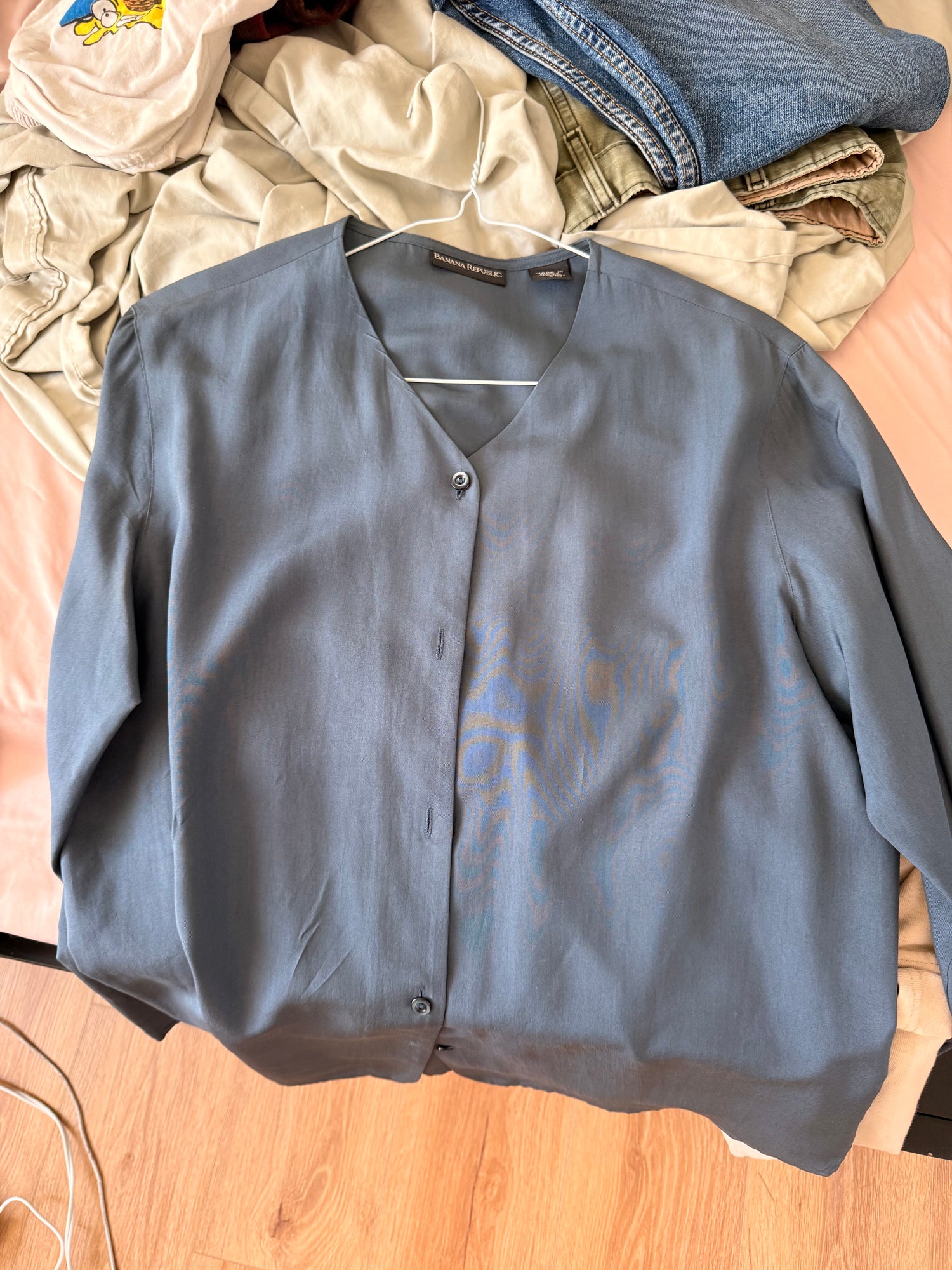 90’s Banana Republic Silk Navy Blouse