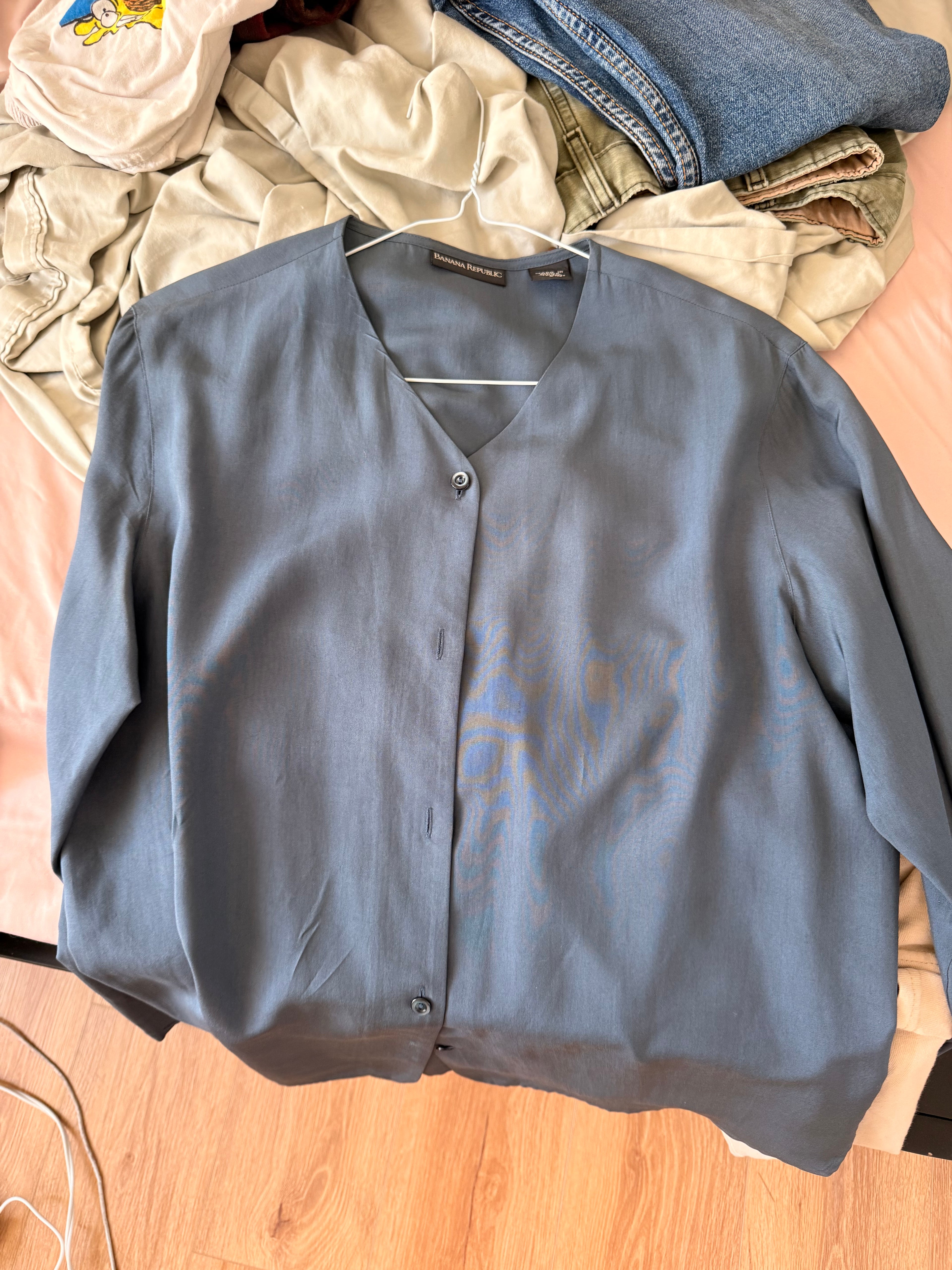 90’s Banana Republic Silk Navy Blouse