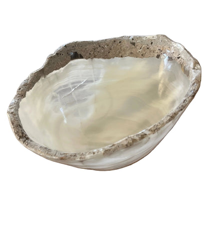 White Onyx Bowl Natural Stone Rim