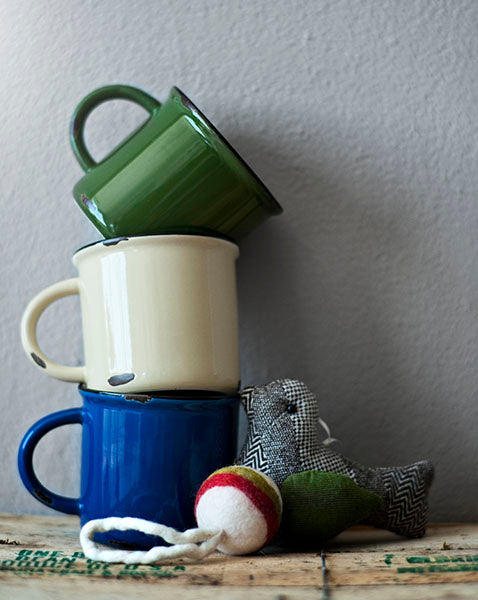 Tinware Mug in Cream - Set of 4