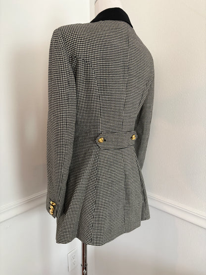 MOSCHINO Archival Vintage 1991 Houndstooth Blazer with Heart Buttons