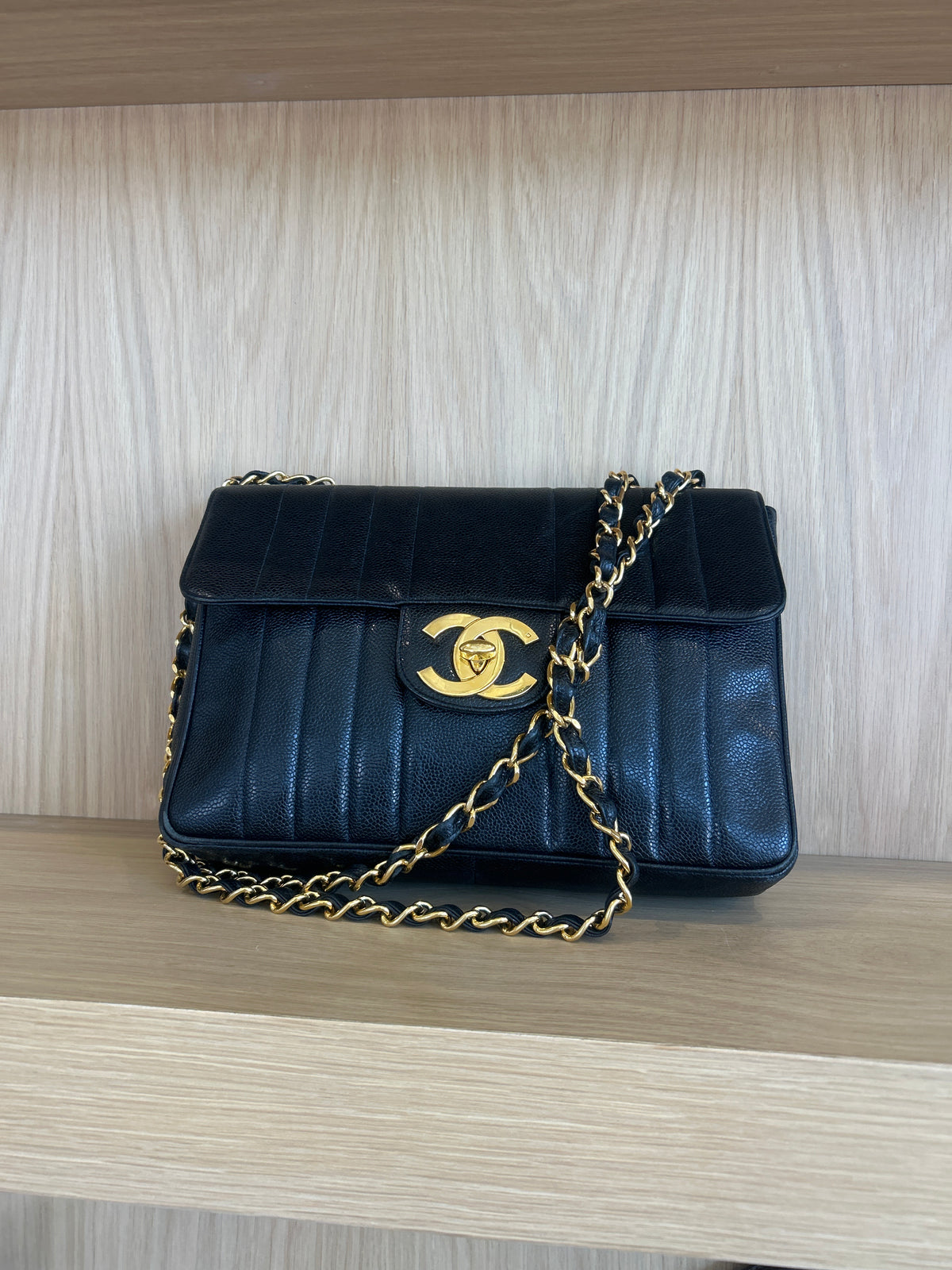 Chanel 1991 Black Caviar Bag with 24K Gold Hardware