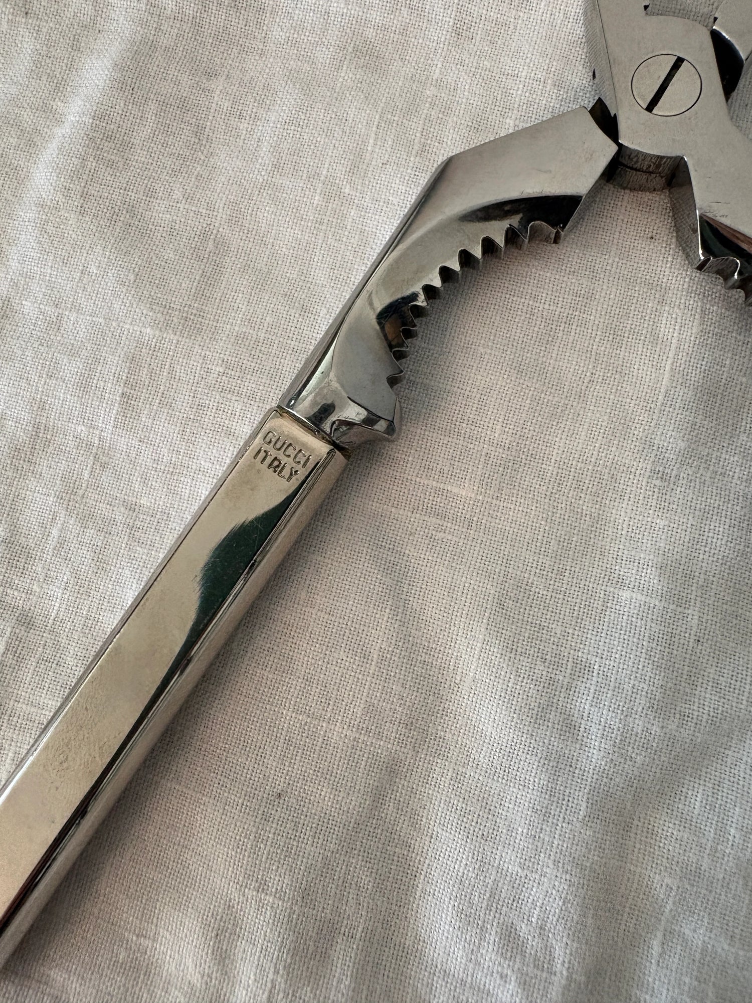 GUCCI 1980’s Vintage Two Tone Silver and Gold Horse Bit Nut Cracker