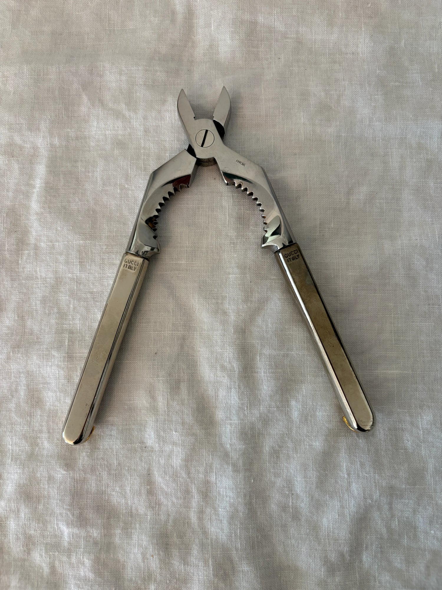 GUCCI 1980’s Vintage Two Tone Silver and Gold Horse Bit Nut Cracker