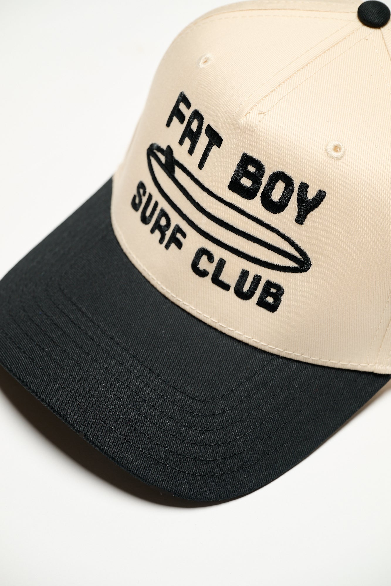 The Nose Rider Embroidered Hat - Black &amp; Natural