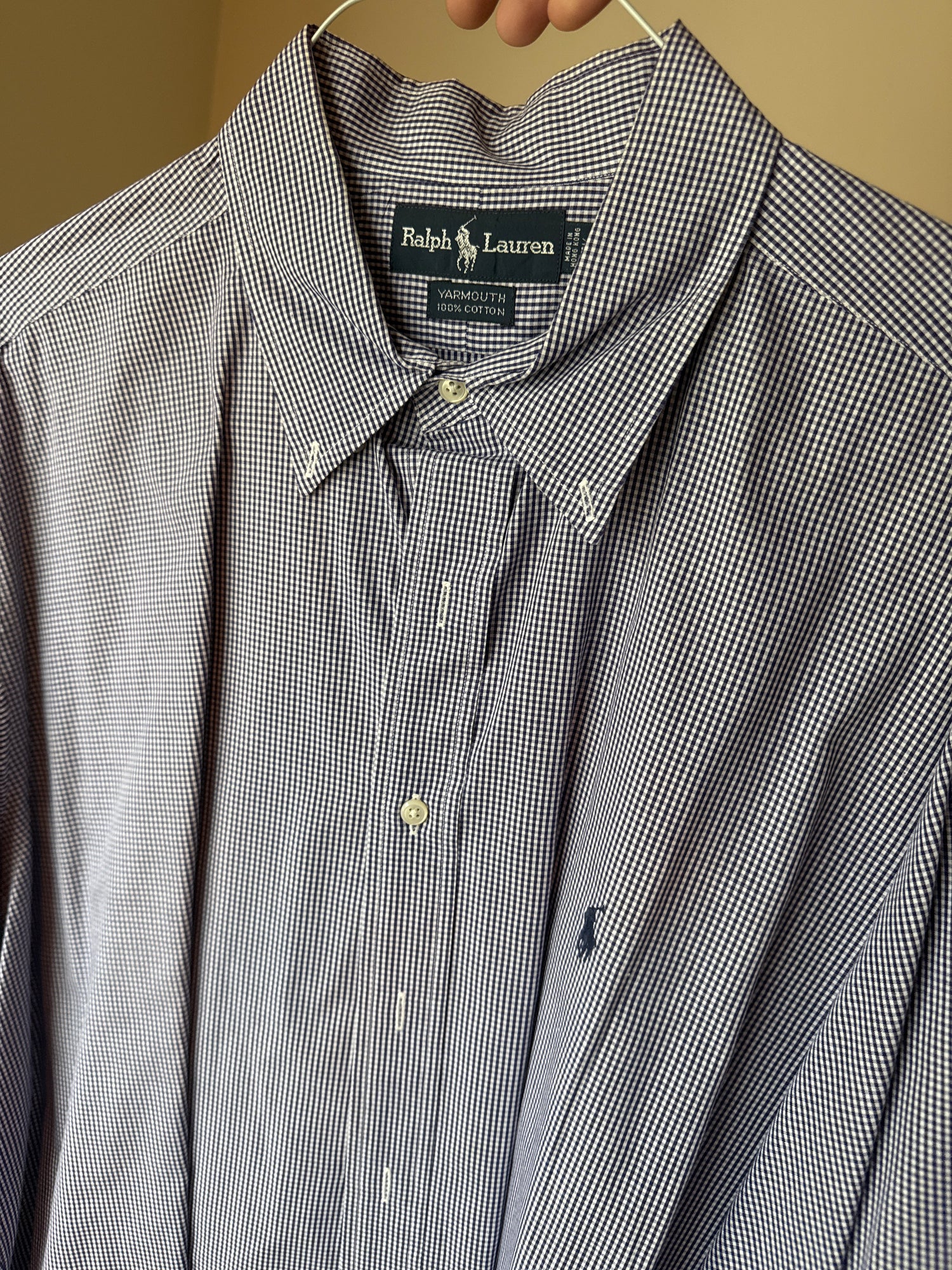 90’s Ralph Lauren Blue/White Gingham Yarmouth Shirt