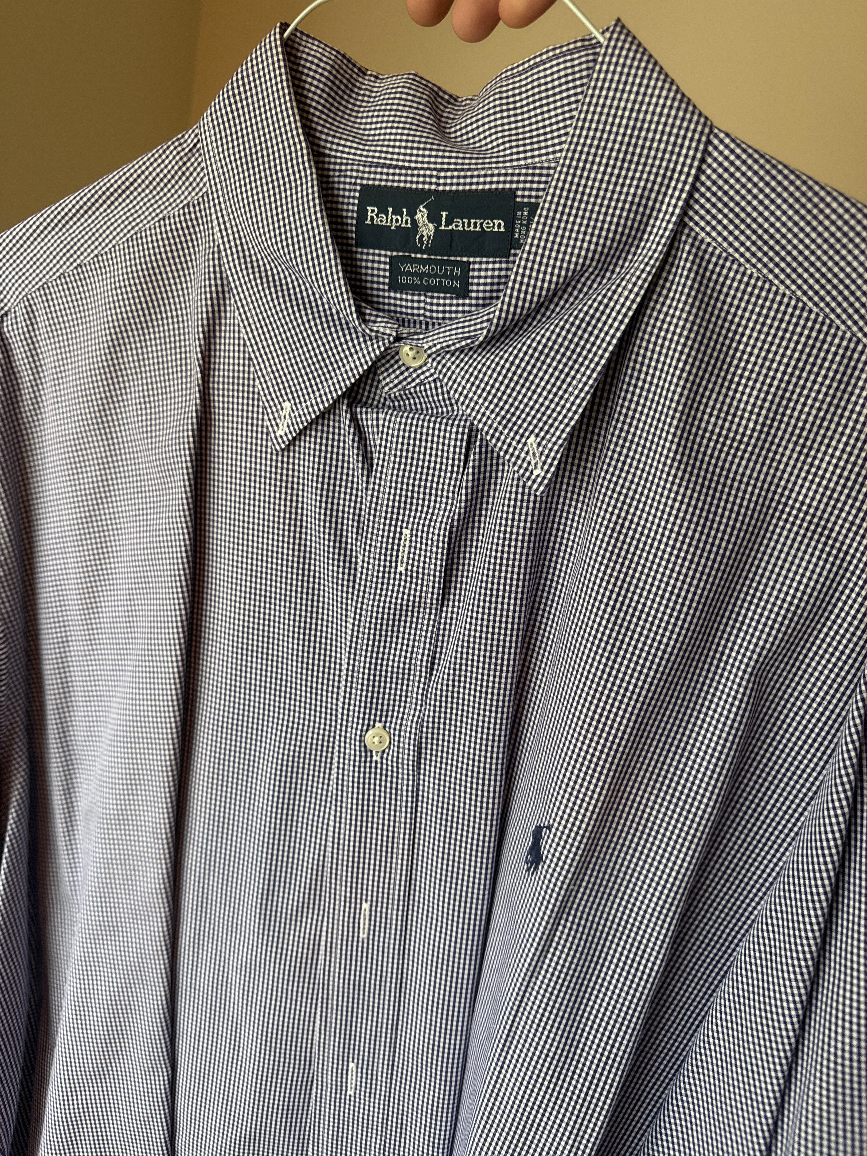 90’s Ralph Lauren Blue/White Gingham Yarmouth Shirt