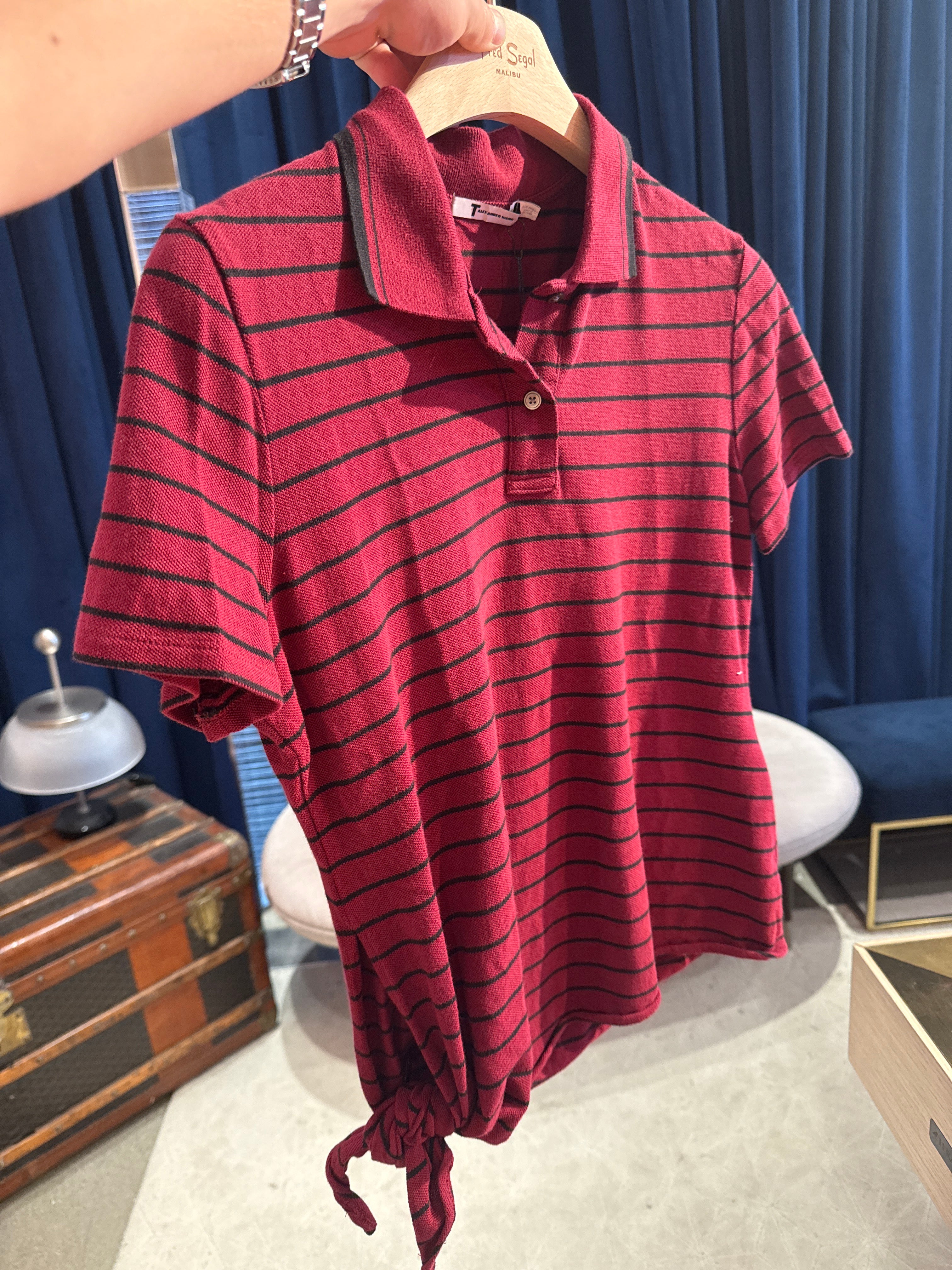 Alexander Wang Side Knot Striped Polo
