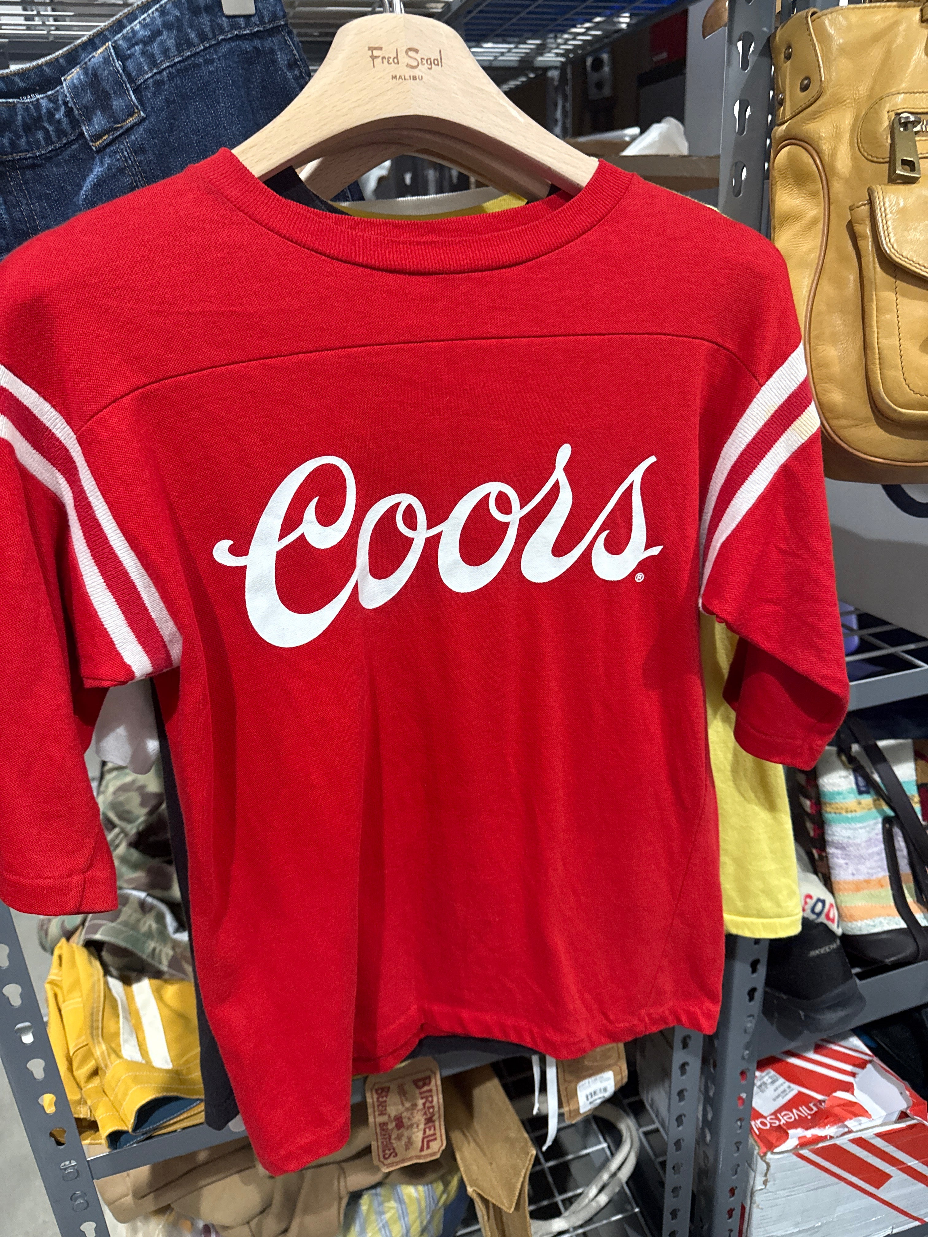 1980’s Coors Red/White Stripe Sleeve Tee