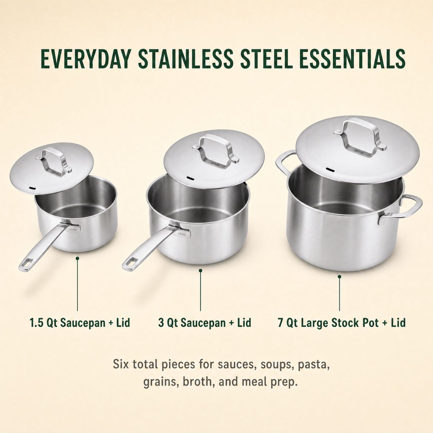 5-Ply Stainless Steel Pot Set