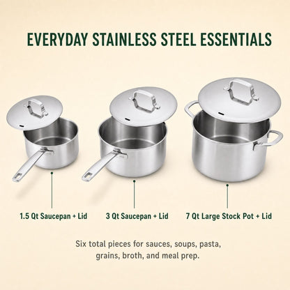 5-Ply Stainless Steel Pot Set