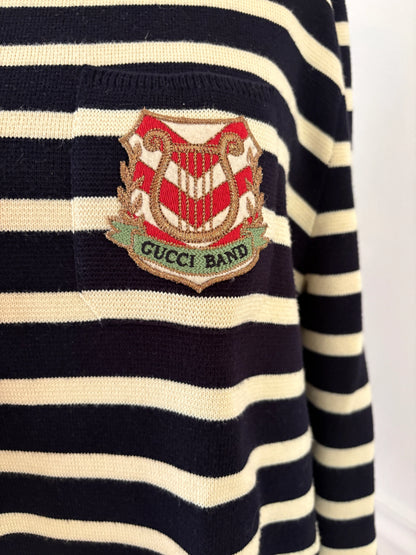GUCCI Men’s Striped Cotton Band Knit Shirt