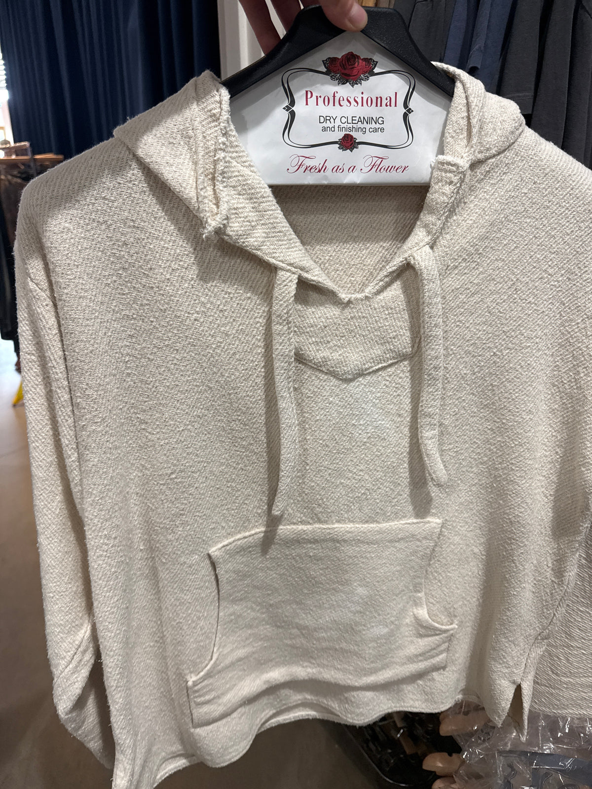Woven Beige Beach Hoodie