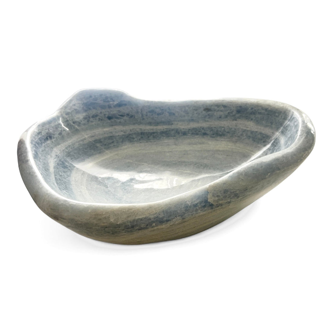 Large Blue Calcite Bowl
