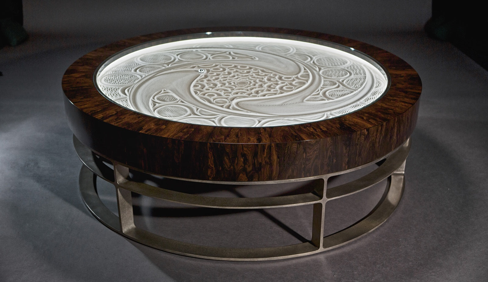 Sisyphus Custom Bronze and Ziricote Coffee Table