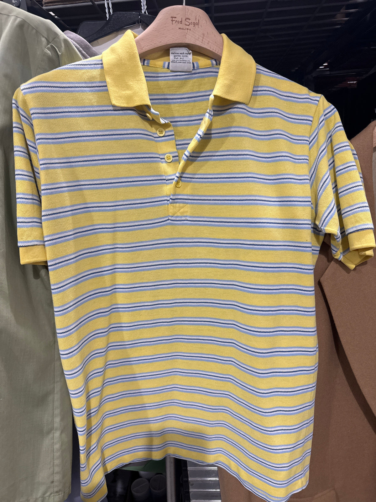 1980’s Yellow/Blue Stripe Polo Shirt