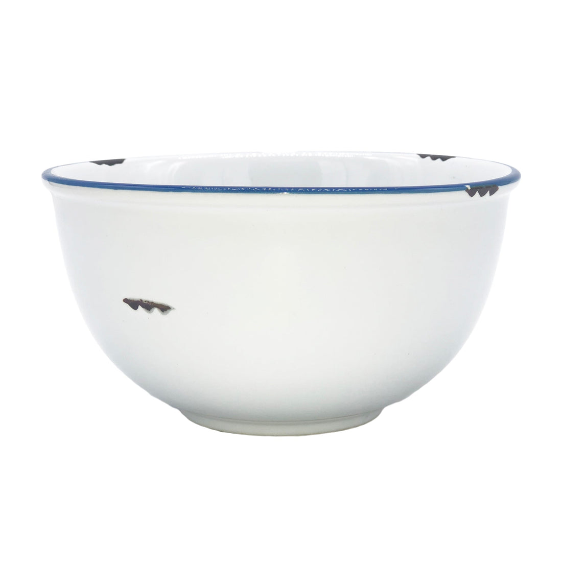 Tinware 7-Piece Prep Set- White w/ Blue Rim