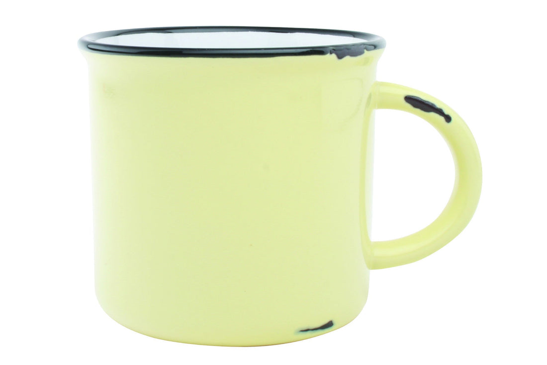 Tinware Mug in Yellow- Set of 4