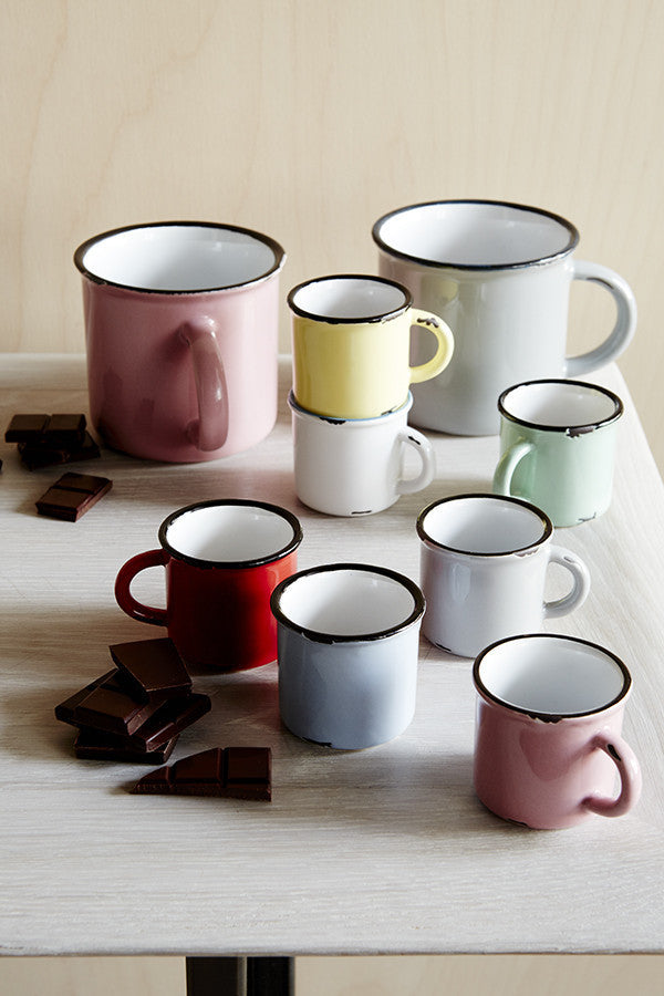 Tinware Espresso Mug in White - Set of 4