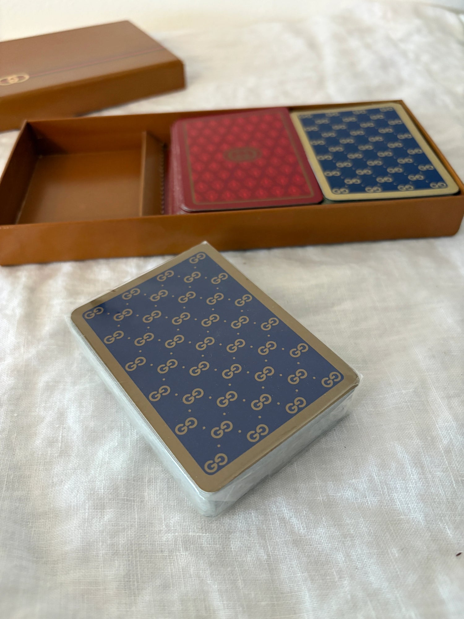 GUCCI Vintage 1980’s Set of Three Playing Cards in Box
