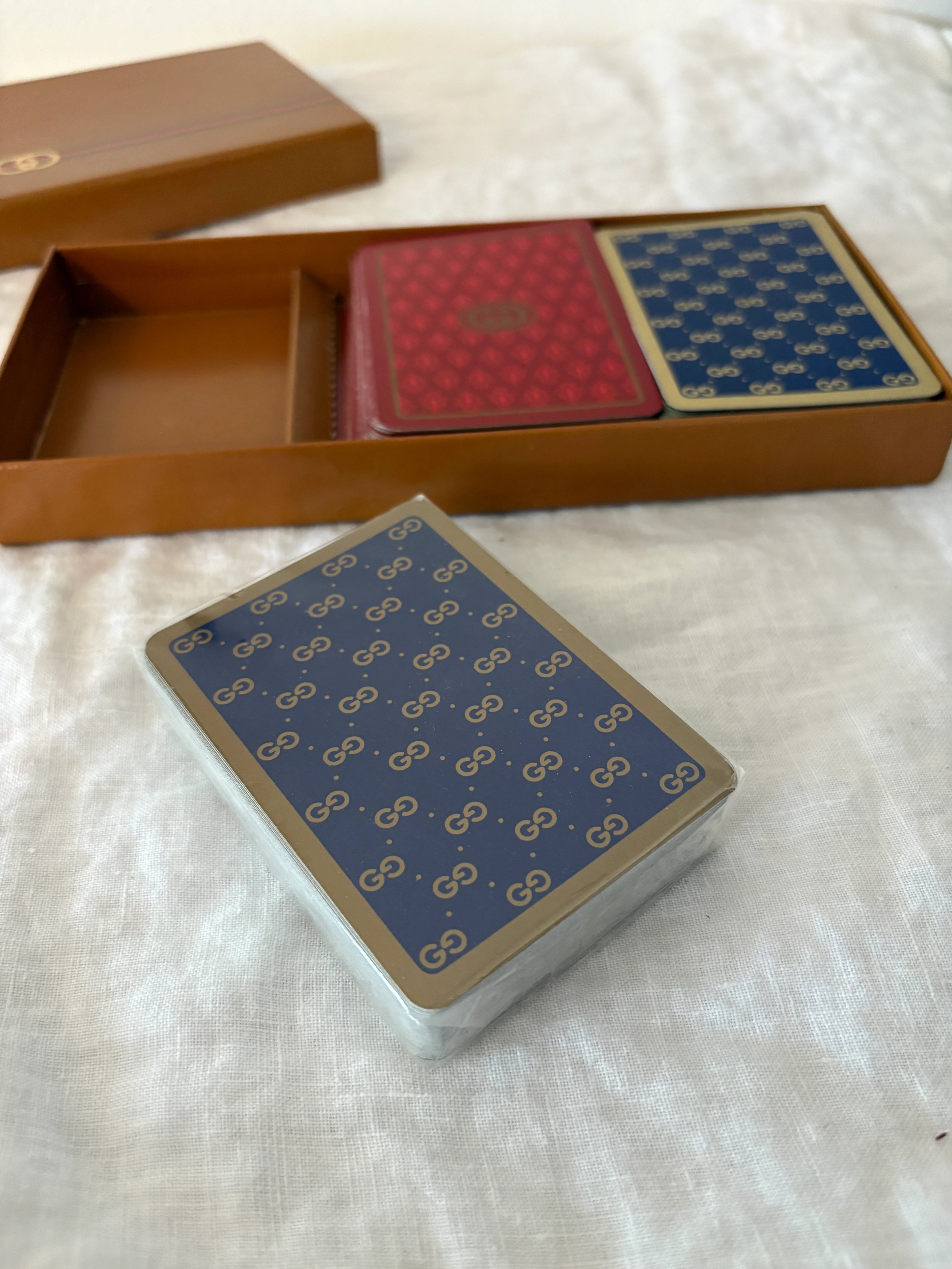GUCCI Vintage 1980’s Set of Three Playing Cards in Box
