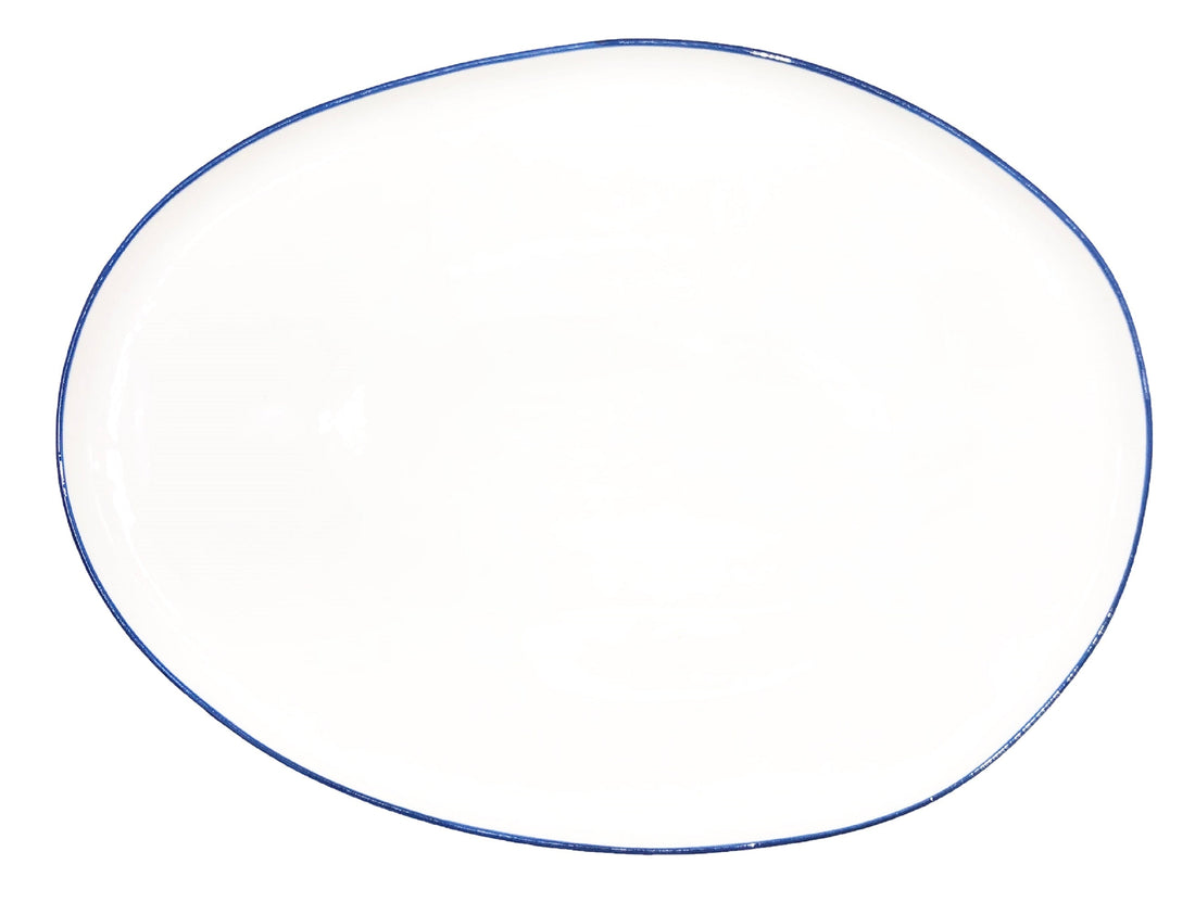 Abbesses Blue Rim Porcelain Small Serving Platter