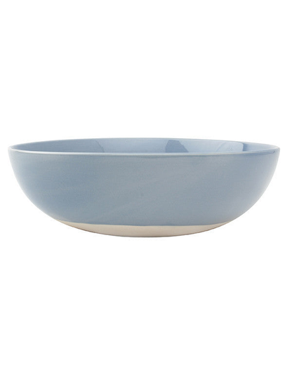 Shell Bisque Round Serving Bowl Blue