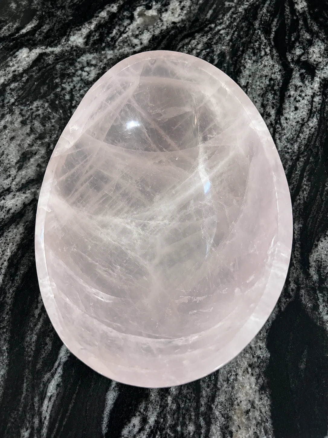 Transluscent Rose Quartz Bowl
