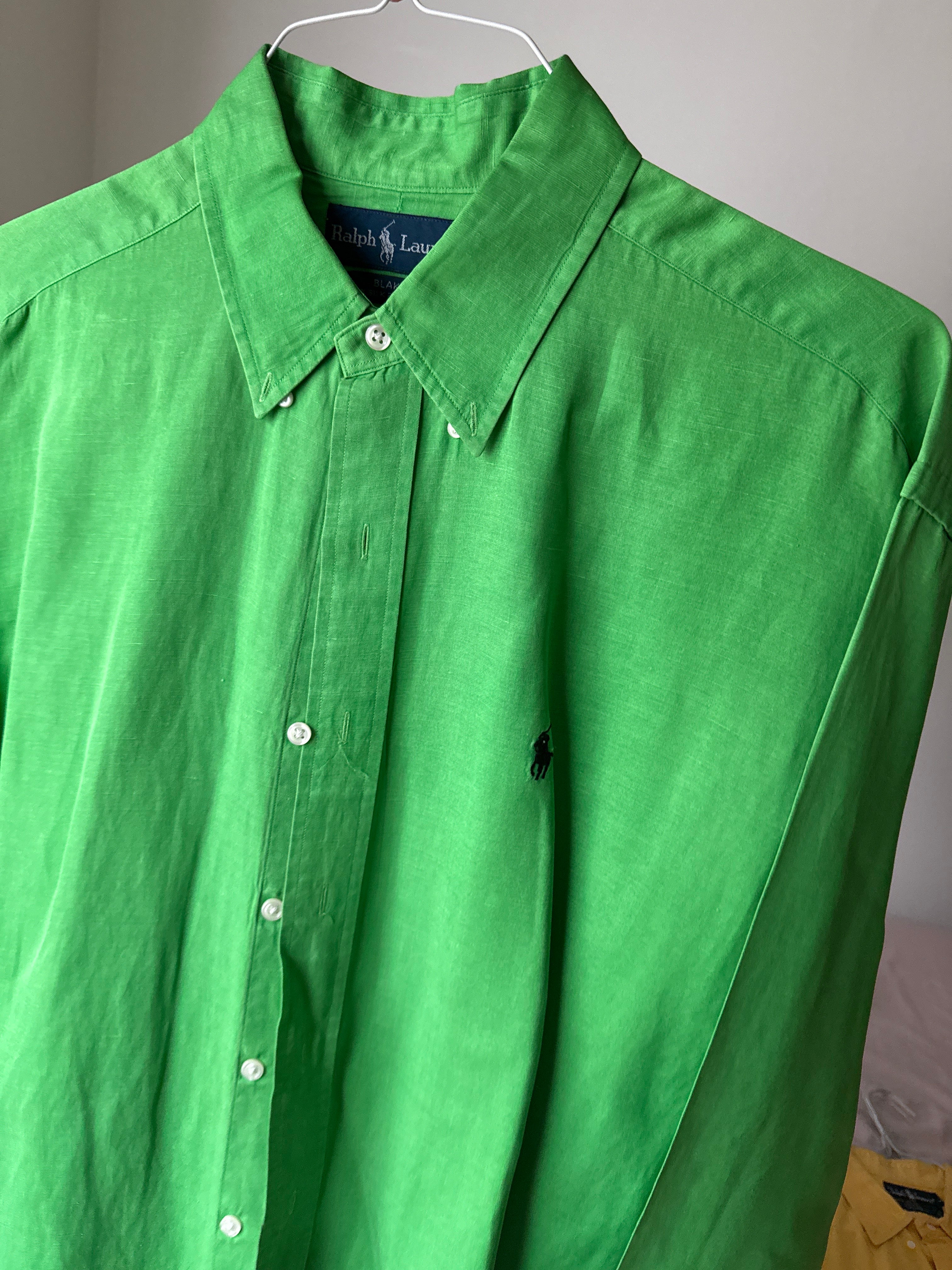 90’s Ralph Lauren Silk/Linen Green Blake Shirt