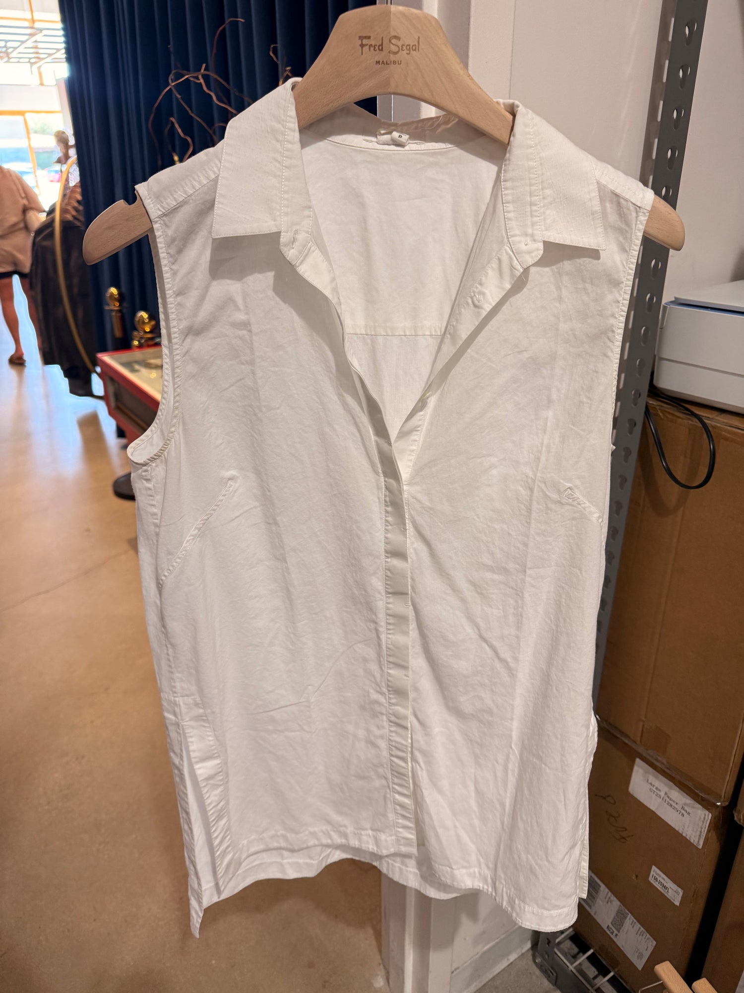 Helmut Lang Sleeveless Collar Blouse