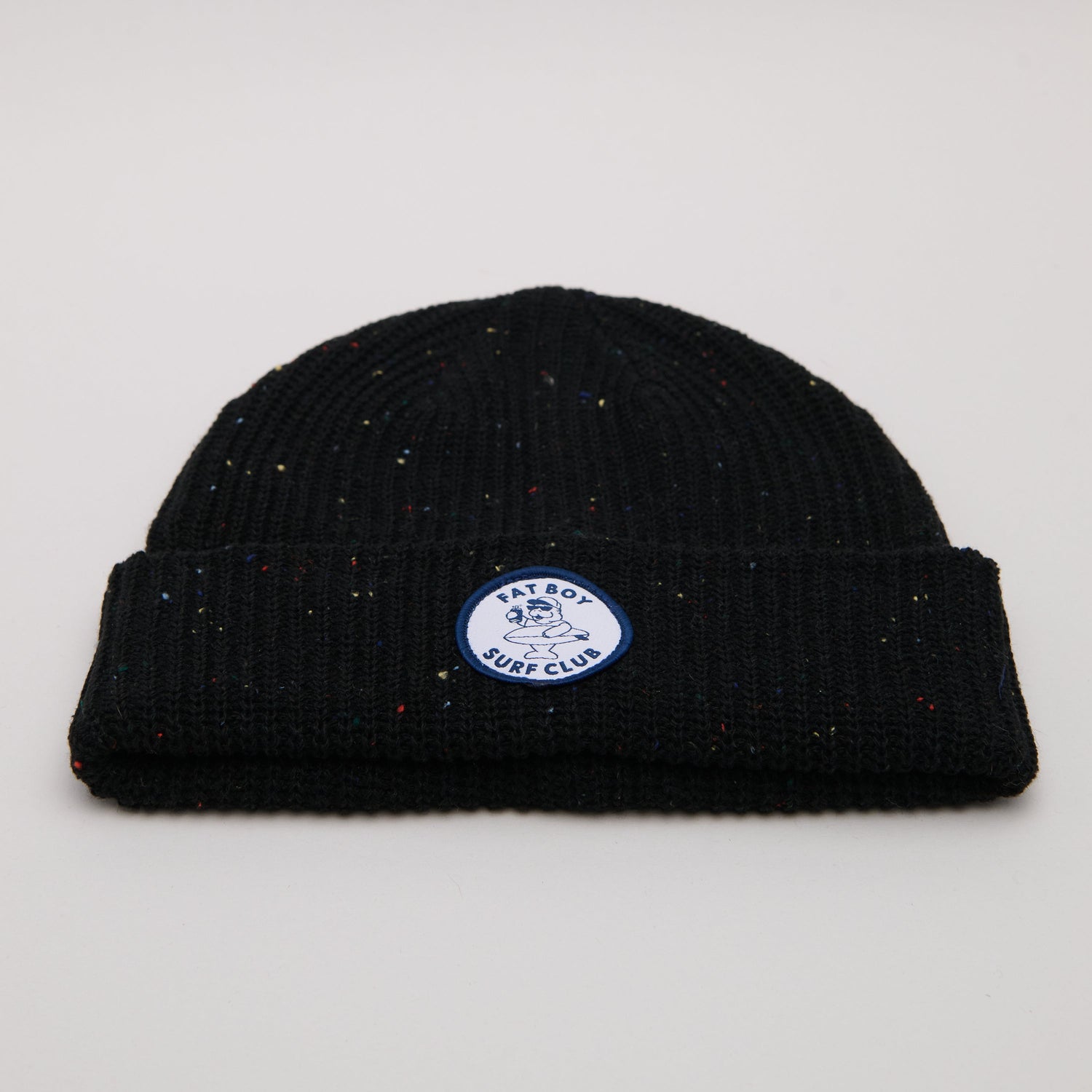 Ribbed Speckled Beanie - Black
