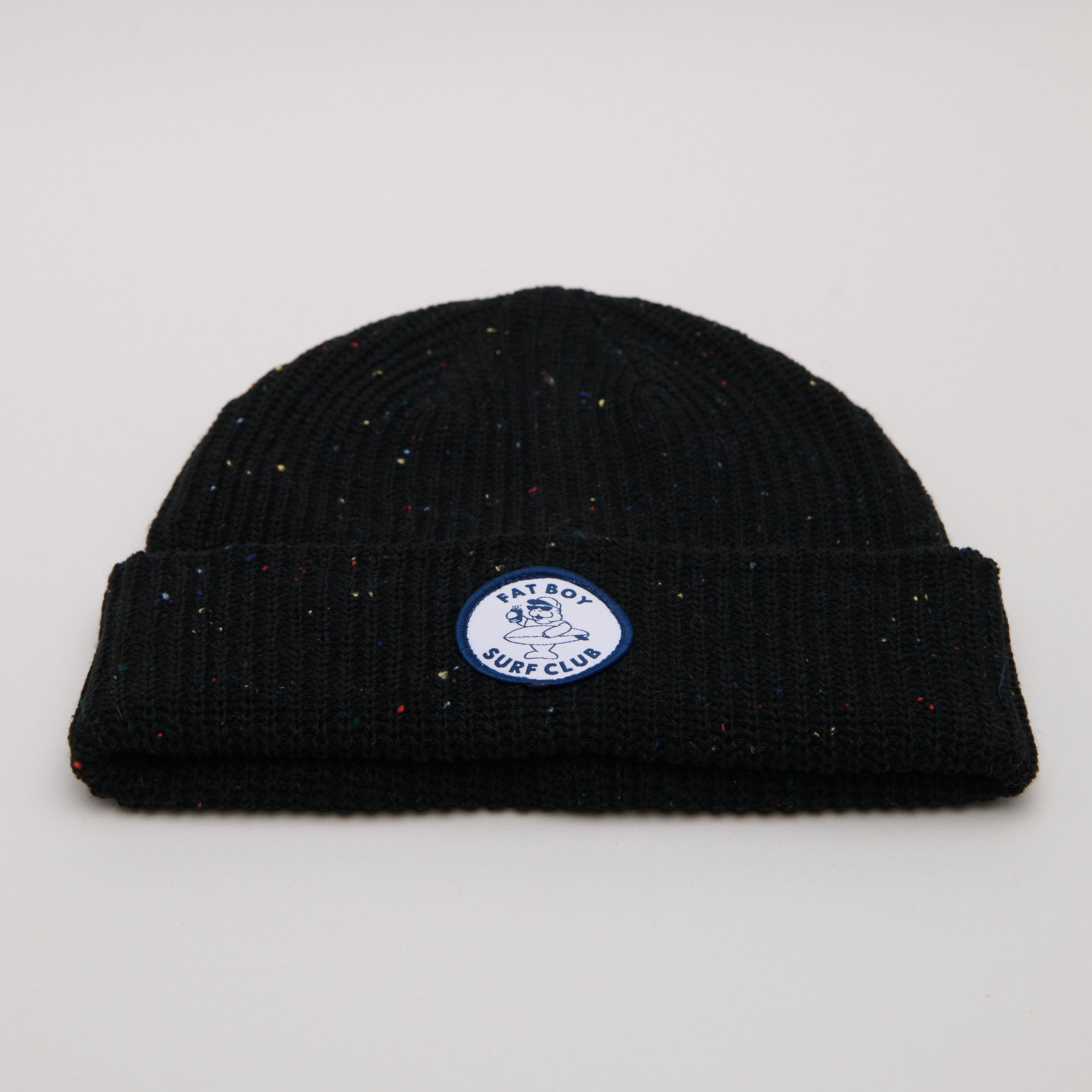 Ribbed Speckled Beanie - Black