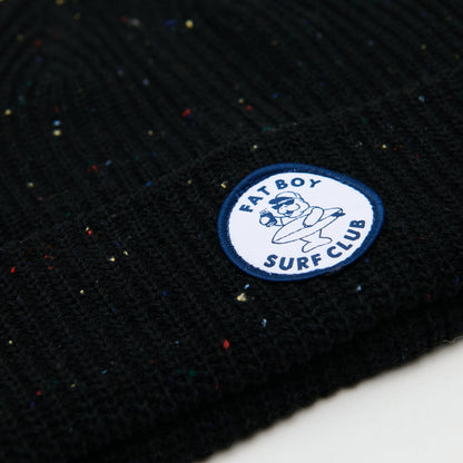 Ribbed Speckled Beanie - Black