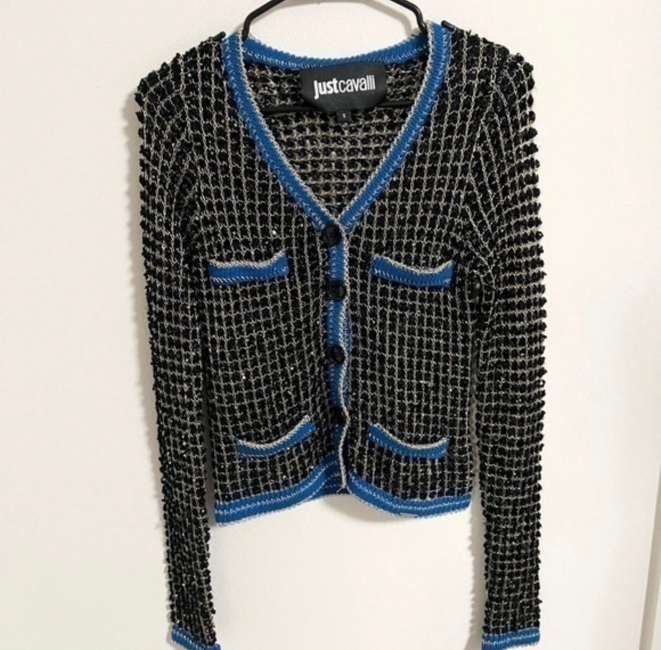 Just Cavalli Sequin Knit Cardigan