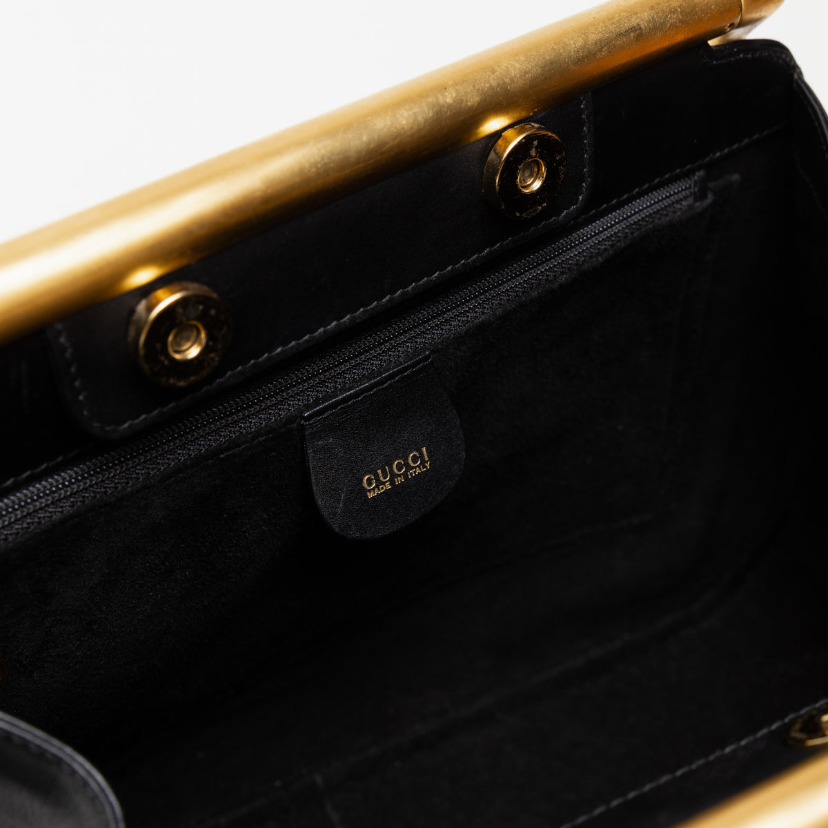 Gucci Archival 1994 Black Suede Snaffle Bit Bag