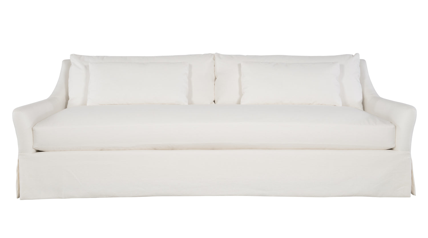 Skirted sofa with white canvas fabric