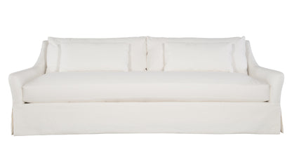 Skirted sofa with white canvas fabric