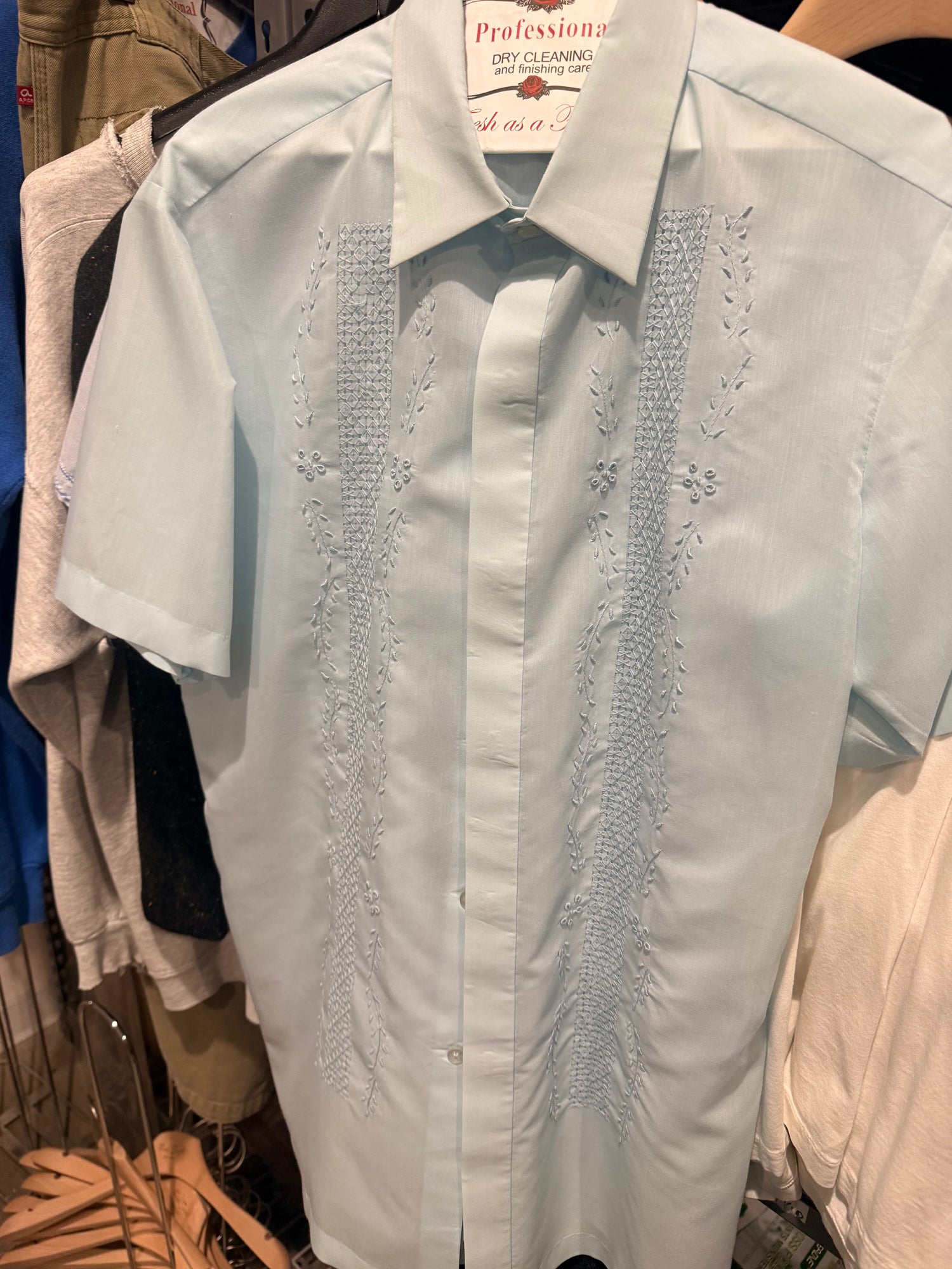Vintage Light Blue Hand Stitch Shirt