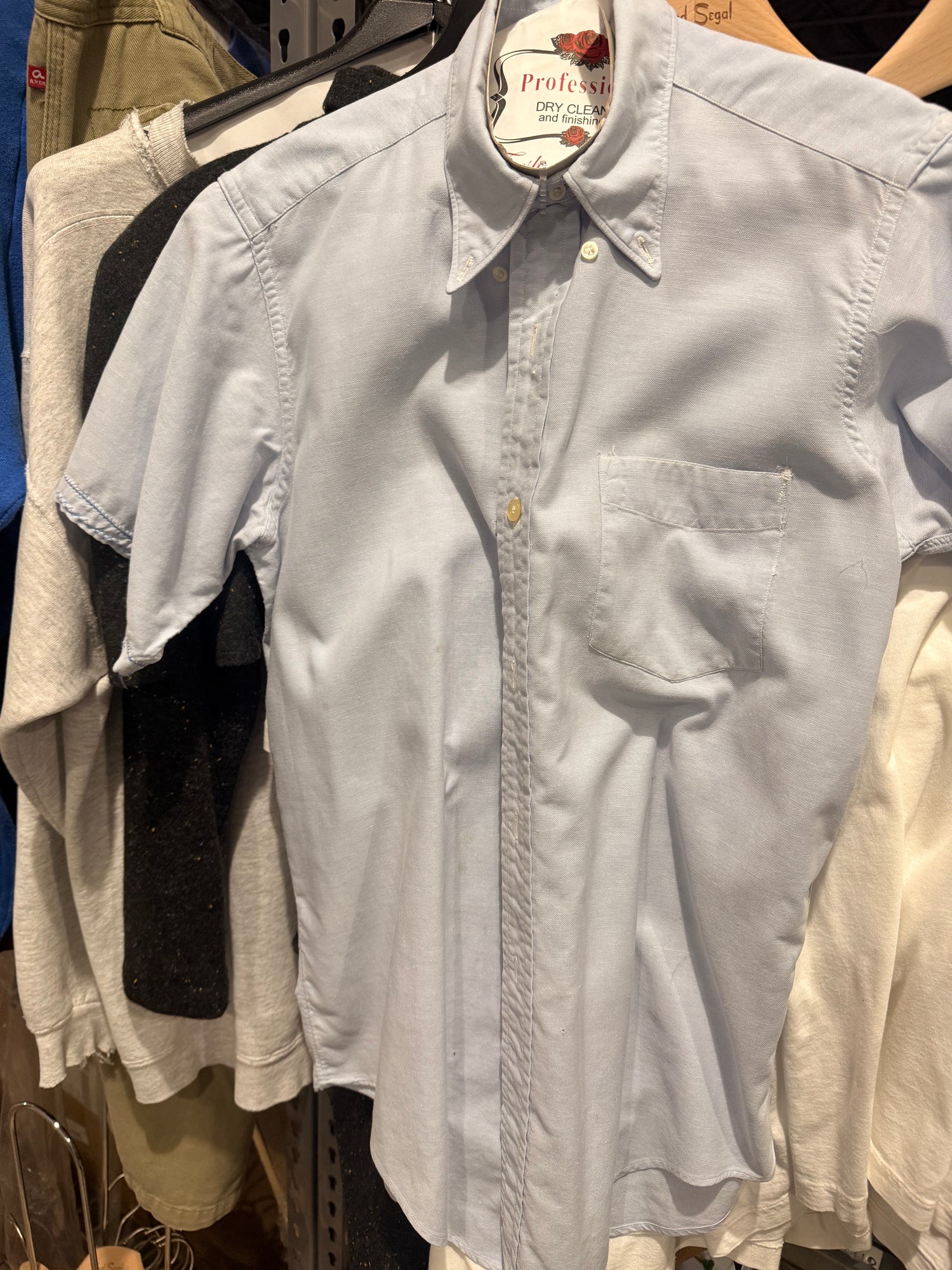 True Vintage Shirt Sleeve Blue Button Up Shirt