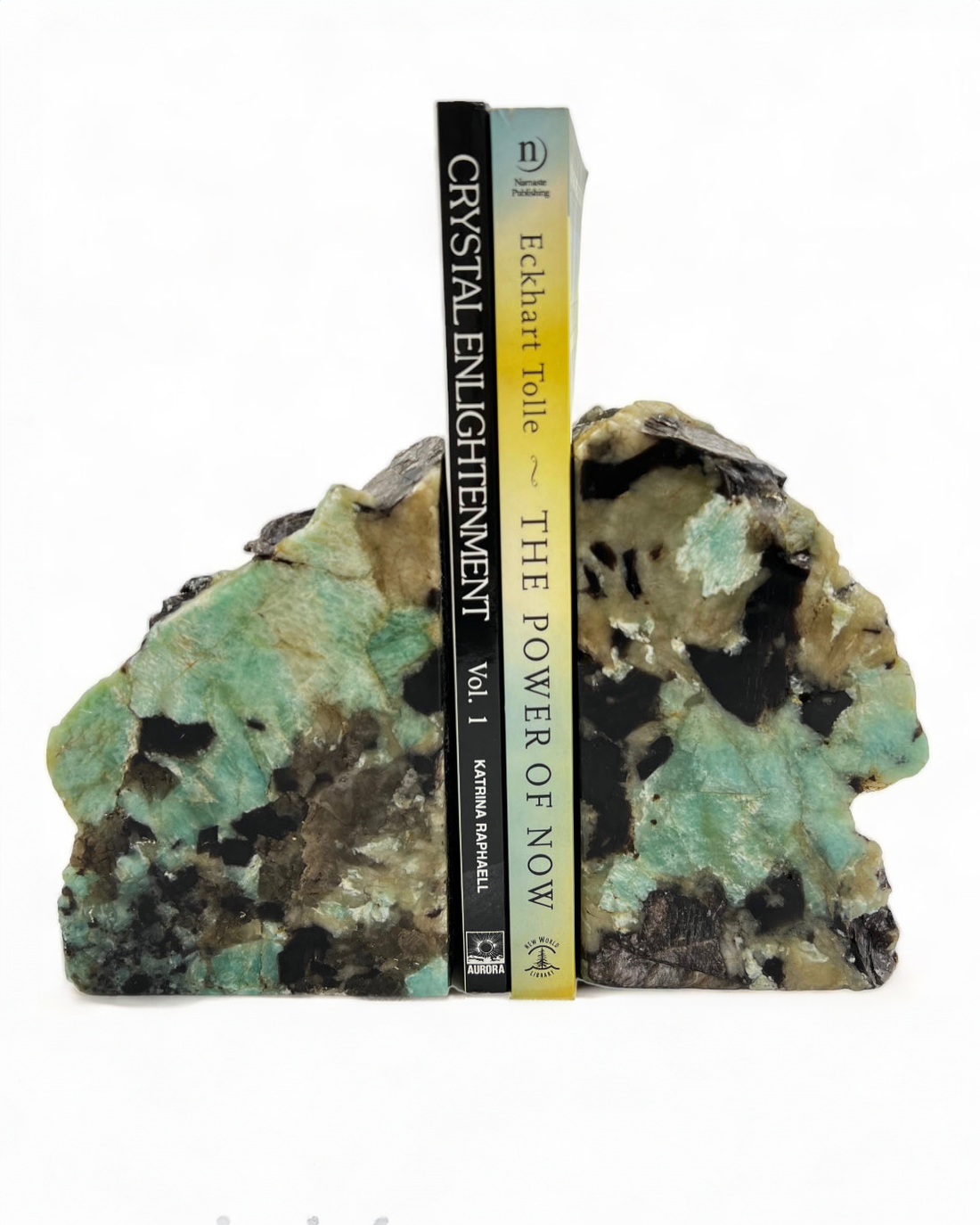 Amazonite and Black Tourmaline Bookends