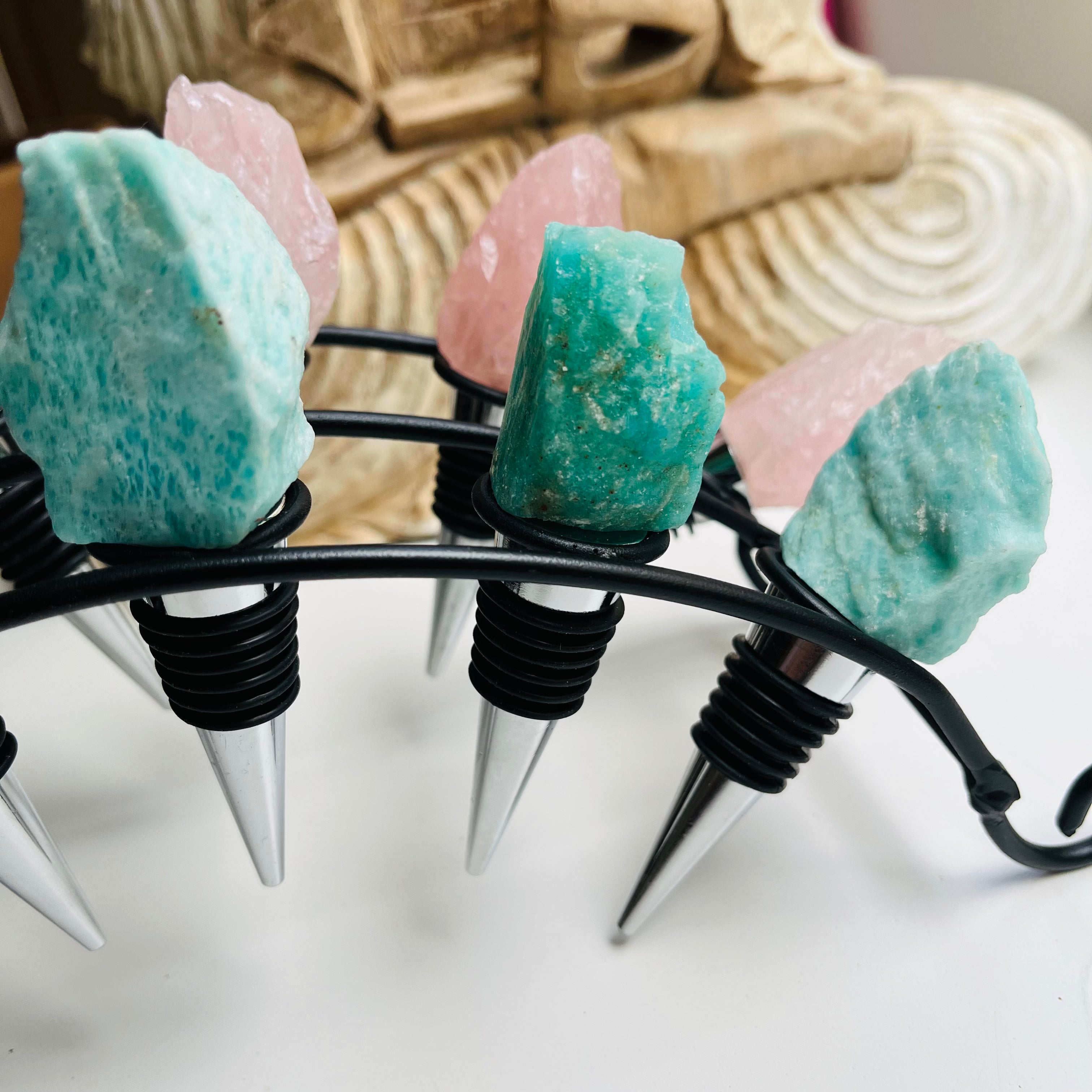 Crystal Wine Bottle Stoppers – Assorted Gemstones