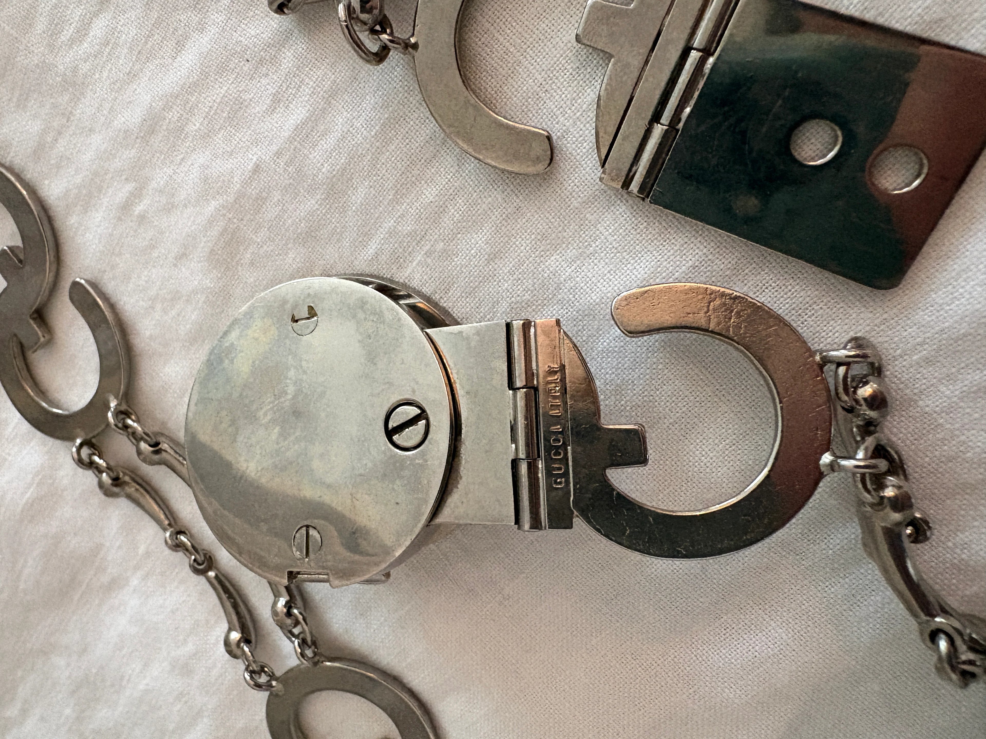 GUCCI 1970’s Archival Vintage Silver GG and Horse Bit Belt