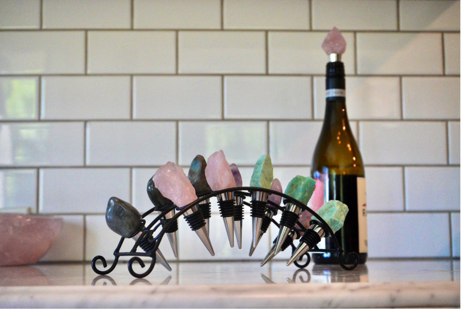 Crystal Wine Bottle Stoppers – Assorted Gemstones